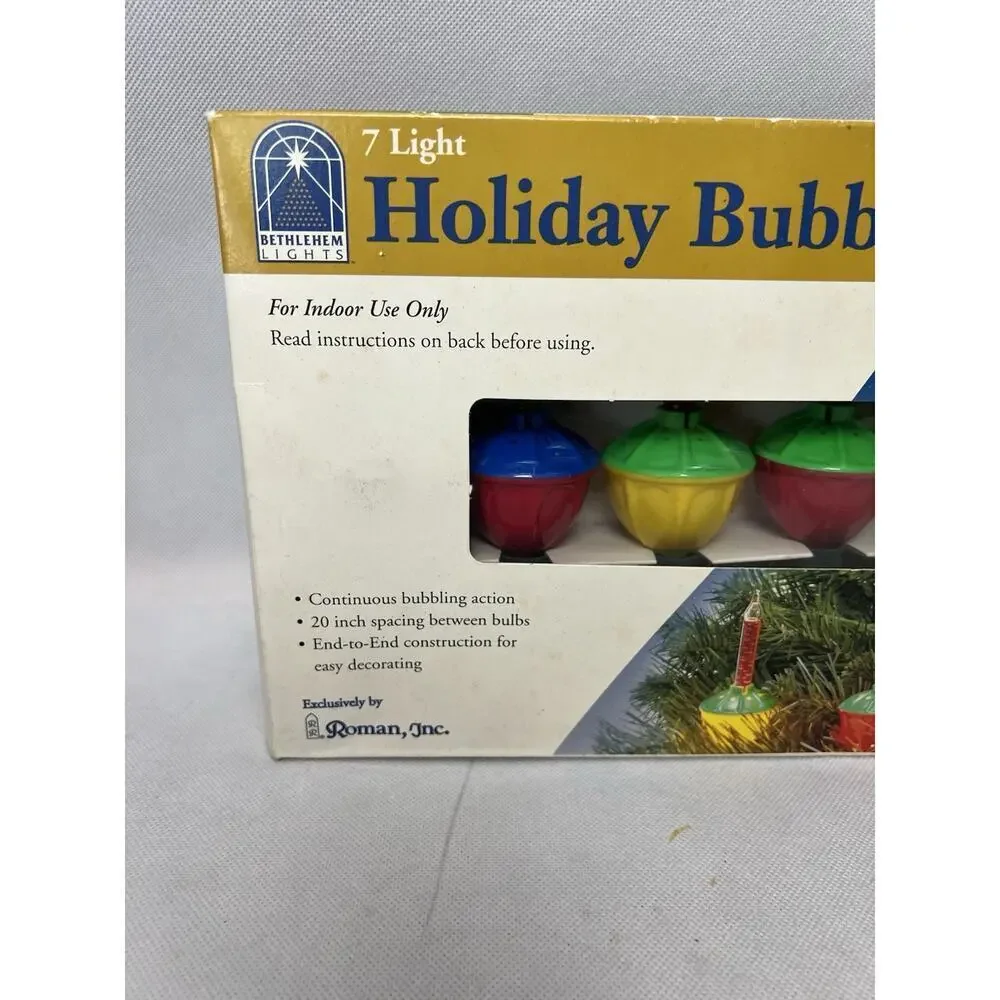 VTG Roman Inc. Bubbling Lights Christmas Tree Holiday Decorative - 7 light set